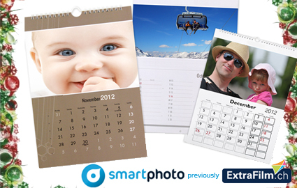 CHF 13 instead of CHF 26.95 for Personalised Calendar / Agenda at smartphoto.ch, incl delivery anywhere in Switzerland. Delivery possible by December 19 2011    Photo