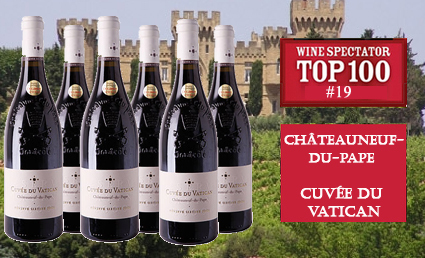Ranked #19 best wine in the world by Wine Spectator, 93-points by Robert Parker:
6 bottles of Ch&acirc;teauneuf-du-Pape Cuv&eacute;e du Vatican 2006
 Photo
