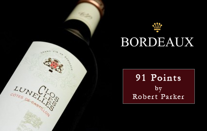 CHF 236.5 CHF 118 
6 wine bottles of Bordeaux Chateau Clos les Lunelles 2008, rated 91-points by Robert Parker. Appellation Cotes de Castillon Photo