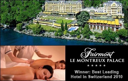 CHF 599 CHF 399 
Summer stay at the 5-star Fairmont Montreux Palace Hotel: voted Best Leading Hotel in Switzerland 2010.   Incl 1 night for 2 people in deluxe lake-view room, free access to Spa + Pool + Fitness, Breakfast, 20% off Spa treatments  Photo