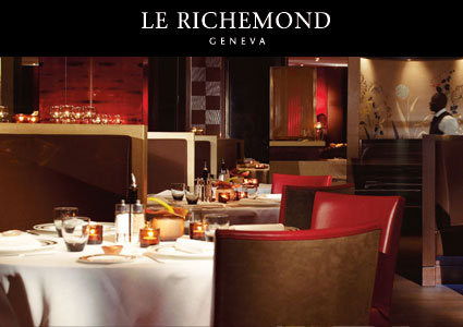 CHF 200 CHF 99 for 2 people 
Gourmet Mediterranean-cuisine Menu at the 5-Star Hotel Le Richemond's Le Jardin Restaurant (Michelin Guide recommended). Valid Dinner, Mon-Fri  Photo