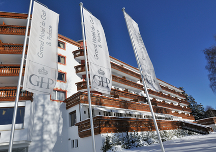 CHF 500 CHF 249 
Ski vacation at Crans-Montana's 5* Grand Hotel du Golf & Palace:

3 min walk to Crans-Montana center 
Free door-to-ski lifts shuttle (10 mins) 
Up to 2 kids can stay in parents' room
Incl 1 night for 2 people in Mountain Deluxe room, Breakfast, Spa + pool + gym access, parking, public-space WiFi Photo