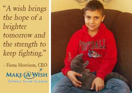 Let's Make a Child's Dream Come True this Holiday Season!
10-yr old Enis from Basel is battling leukemia.  We want to make his dream of going to Disneyland come true with Make-A-Wish Switzerland. Our objective: raise CHF 5,000. Please help us send Enis to Disneyland: Donate Now! Photo