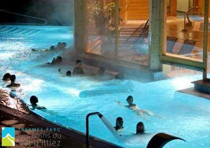 Ultimate Relaxation in the Valais Alps
CHF 40 CHF 20 for 2 Passes to Thermes Parc Thermal Baths Complex incl natural thermal river, indoor & outdoor pools, hammam, jacuzzi & more  Photo