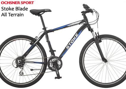 CHF 649 CHF 399 Oschner Sport's best-seller 
All-Terrain Mountain Bike Stoke Blade (24-speed) direct from Ochsner Sport Switzerland, incl 2 year guarantee. Unisex model (2015), 4 sizes available. Collect your bike from Ochsner Sport Geneva from May 9 onwards  Photo