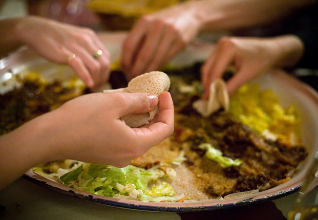 4.5 Stars on Google
Forget Forks! Ethiopian Dining at Nyala Barka: 3 Course Dinner/Lunch plus Drinks for 2 People​

Discover the bursting flavours of Ethiopian stews, all scooped up by hand with injera bread. Valid Mon-Thu
 Photo