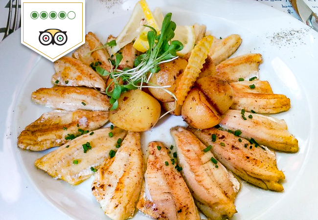 4 Stars On TripAdvisor
Fresh Filets de Perche from Lake Geneva & Refined French Cuisine at Gabrien Restaurant (Carouge)

Pay CHF 69 for CHF 120 Credit Valid
on Food & Drinks

Valid Tue-Sat Dinner & Lunch
 Photo