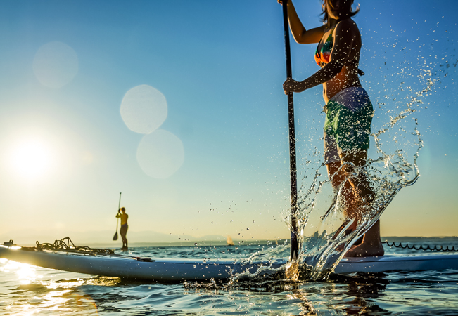 Stand Up Paddling ("SUP") or Wakeboarding at Twin's Club Versoix


	SUP rental 4 x 1h: 80 CHF 45
	Wakeboard class: 70 CHF 35
	3h Party-Boat cruise: 750 CHF 499

 Photo