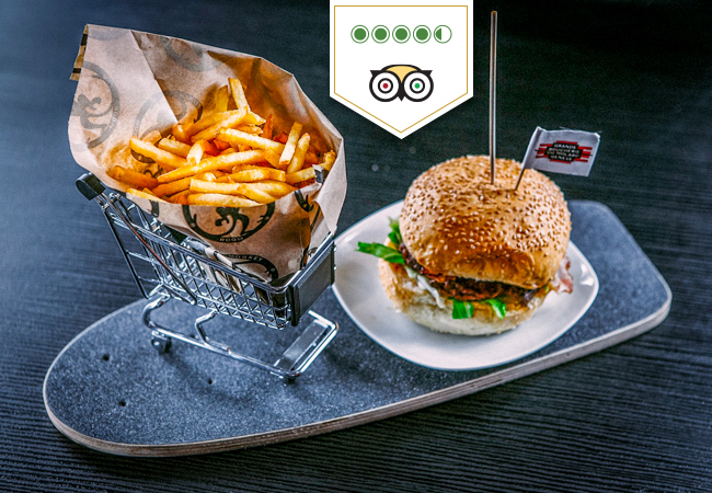 Recently Opened, 4.5 Stars on Tripadvisor
American Burgers & Starters at FMR Downtown


	 Includes burgers + fries + starters for 2
	 Valid Sunday to Thursday dinner
	Valid only at FMR Downtown

 Photo