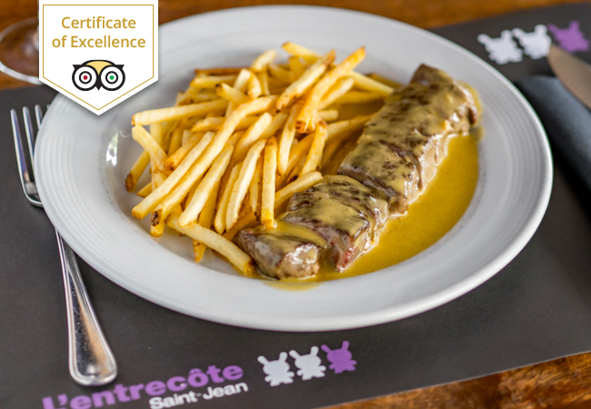 Tripadvisor Certificate of Excellence

Delicious Entrecote Dinner at Entrecote St Jean (Plainpalais)

Includes steaks, fries, salads & coffees for 2 people
 Photo