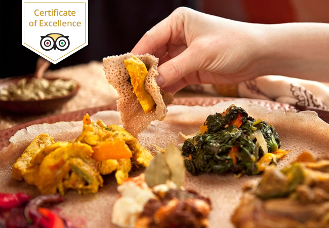 Tripadvisor Certificate of Excellence Winner

Forget About Forks: Authentic Eritrean & Ethiopian Cuisine at La Gazelle d'Or

Incl 5-dish menu + wine + coffee for 2 people
 Photo