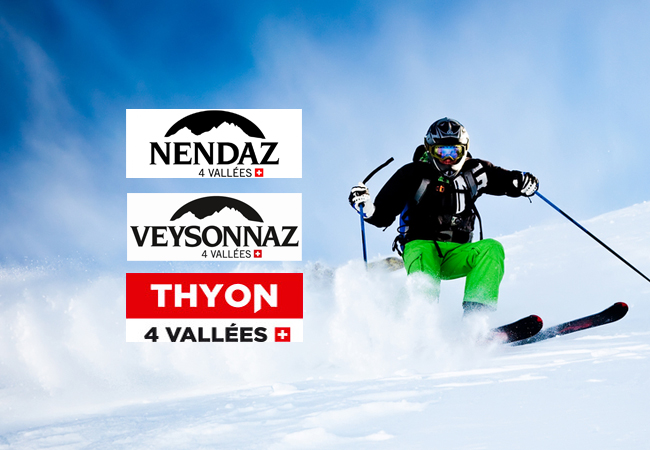 BuyClub Exclusive
Daily Ski Pass to Les 4 Vallees "Printse" Sector incl:


	Nendaz
	Veysonnaz
	Thyon


Valid 7/7 all season. Option to extend to full 4 Vallees area incl Verbier & Mont Fort
 Photo