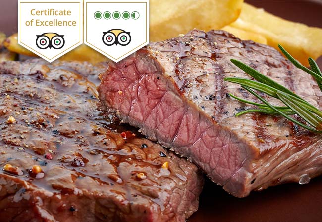 "Delicious countryside cuisine" - Tribune de Genève
Premium Swiss Steaks, Tartares & More Meat Specials at Nicklaus Steakhouse: Tripadvisor Certicate of Excellence Winner
Pay CHF 69 for CHF 120 Credit on Food & Drinks
 Photo