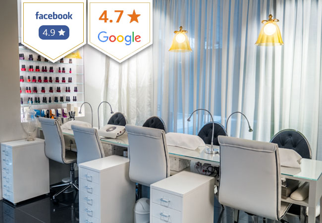 4.9 Stars on Facebook

Beauty Square (Geneva Center): OPI Spa Mani+Pedi or Hair Brushing
The top-rated beauty salon has been delivering superb mani-pedis for years, and now just opened a new  "Hair Blow & Dry Bar" in its space

 
 Photo