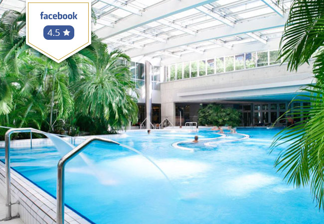 4.5 Stars on Facebook,
34°C All Winter​

2 Passes to Bains de Cressy   Heated Thermal Baths & Wellness Center, Just 20 Mins From Geneva

This relaxing wellness complex incl heated pools, hammam, jacuzzi & more 
 Photo
