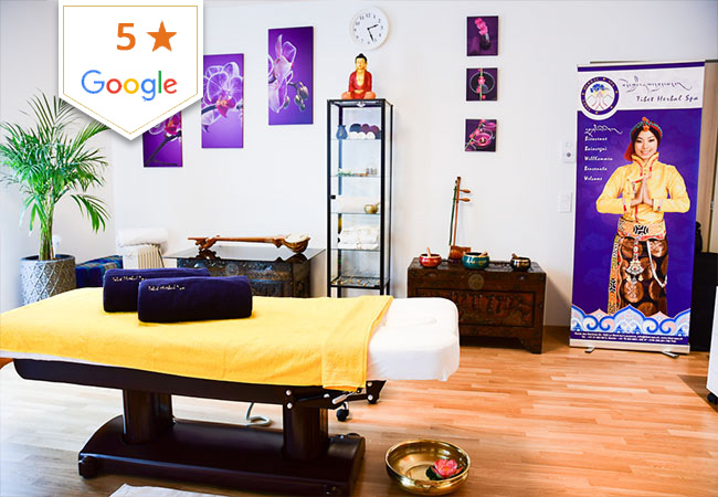 5 Stars on Google

Tibetan, Thai or Ayurvedic Massage By ASCA-Certified Therapists at Tibet Herbal Spa (Open 7/7)


	1h Massage: 110 CHF 69
	2h Herb-Bath & Massage Package: 180 CHF 117

 Photo
