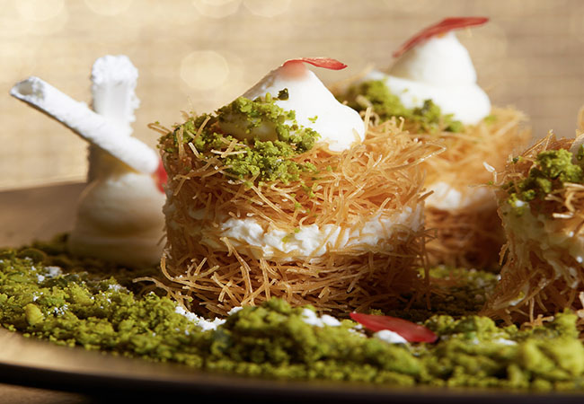 "A Cascade of Tantalizing Dishes" - Gault&Millau

Gourmet Lebanese Cuisine at  L'Arabesque @ President Wilson Hotel


	4-Course meal with wine pairing for 2 people
	Valid 7/7 dinner & lunch​

 Photo