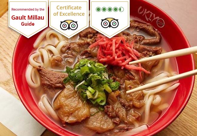 Gault&Millau Selection
​UKIYO Ramen & Noodle Bar: CHF 80 Credit Valid Dinner & Lunch 7/7

Award-winning ramen, udon & more Japanese specials at 2 Ukiyo locations: center town & Eaux Vives 
 Photo
