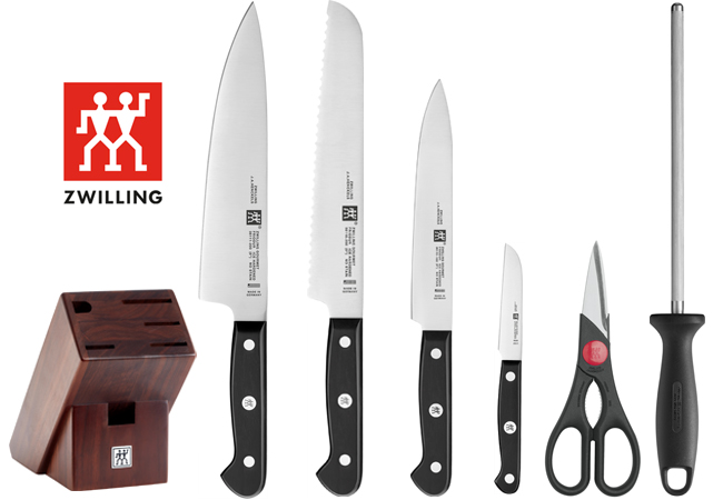 ZWILLING® 7-Piece Gourmet-Series Knife Block (Made in Germany)

Not all knives are created equal! Get all the knives you'll ever need, stylishly stored in an all-natural wooden block & designed to last a lifetime
 Photo
