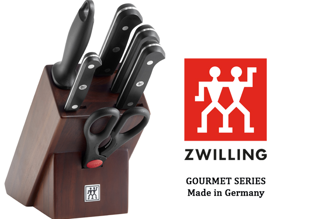 ZWILLING® 7-Piece Gourmet-Series Knife Block (Made in Germany)

Not all knives are created equal! Get all the knives you'll ever need, stylishly stored in an all-natural wooden block & designed to last a lifetime
 Photo