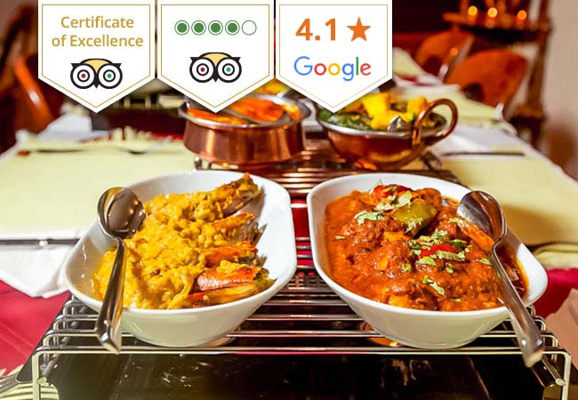 TripAdvisor Certificate of Excellence
Indian at Sajna: Dinner / Lunch for 2 People 

Each person chooses any starter +
any main + rice + coffee
 Photo