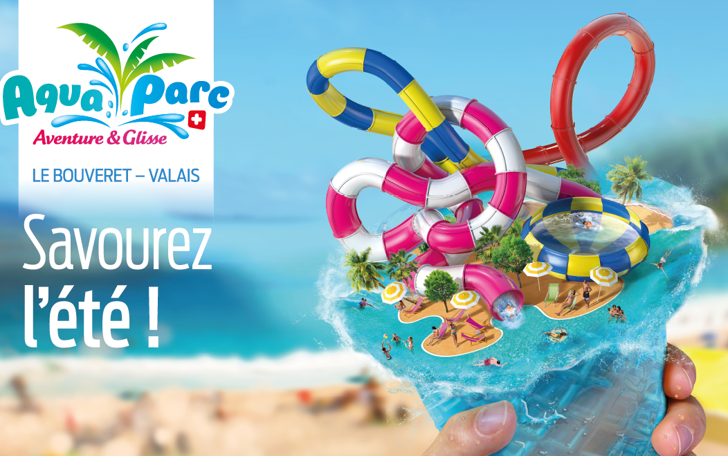 Valid All Summer 7/7
Full Day at Aquaparc: Switzerland's Biggest Waterpark  Just 1h15 from Geneva & 40 Min from Lausanne

Free for kids under 5
 Photo