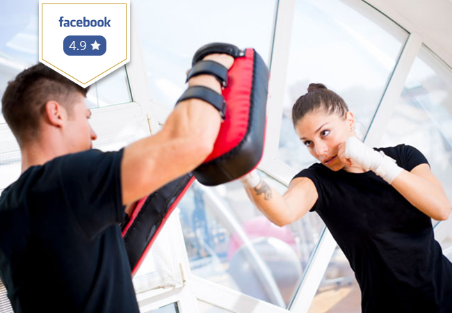 4.9 Stars on Facebook
10 Martial Arts and/or Fitness Classes at DFC Sports Club

30 Classes/ week to choose from: Thai Boxing, English Boxing, Tae Bo, Cross Training & more
 Photo