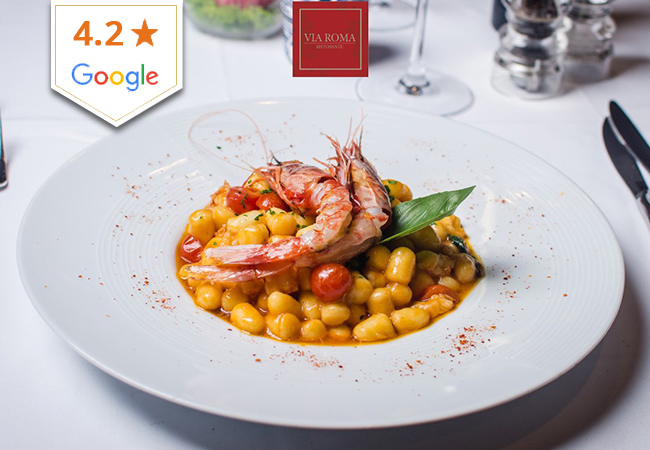 4.2 Stars on Google

Lobster, Clam Linguine, Gnocchi with Shrimp & More Italian Seafood Specials at
Via Roma Ristorante:
CHF 160 Food & Drinks Credit

Delicious Italian seafood specials at this stylish restaurant in Carouge, open 7/7
p.p1 {margin: 0.0px 0.0px 0.0px 0.0px; font: 12.0px 'Helvetica Neue'}

 Photo