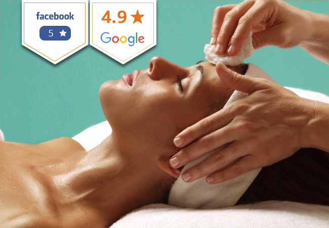 5 Stars on Facebook
Facial (Classic or Radiofrequency) or Massage (Relaxing or Lymphatic Drainage) at MySkin

MySkin is rated 5 stars on Facebook and 4.9 stars on Google, and is managed by Loubna Morsy: skin aesthetician with 18+ years experience
 Photo