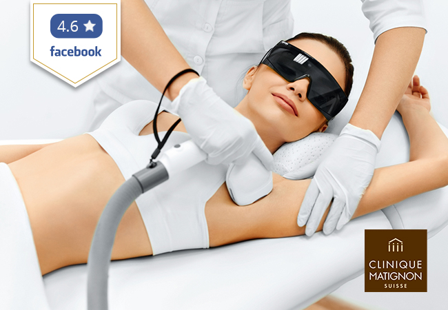 4.6 Stars on Facebook
[Nyon & Lausanne] Laser Hair Removal at Clinique Matignon in Nyon, Lausanne, Vevey & More LocationsCredit to use towards any body parts:


	Pay CHF 299 for CHF 600 Credit
	Pay CHF 589 for CHF 1200 Credit
	Pay CHF 1099 for CHF 2400 Credit

 Photo