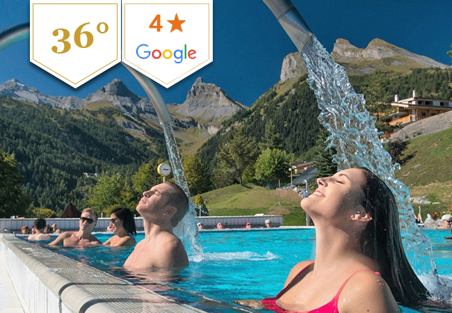Valid 7/7 Until September

Bains D'Ovronnaz Thermal Baths & Spa: 2 Daily Entries with Option for Overnight Stay

Escape to the Valais Alps - just 2h from Geneva and 1h15 from Lausanne - to one of Switzerland's largest natural baths & spa complexes
 Photo