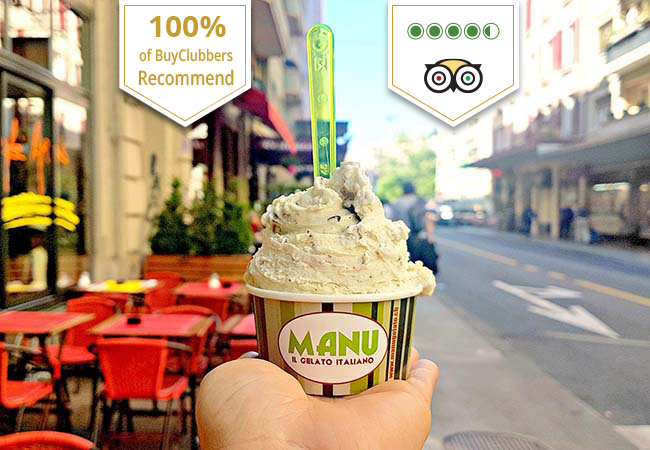Recommended by 100% of BuyClubbers

Ice-Cream at Manu Gelato: Winner Switzerland's #1 Artisanal Ice Cream Competition

Valid at all 5 Manu Gelato locations in Geneva + Nyon
 Photo