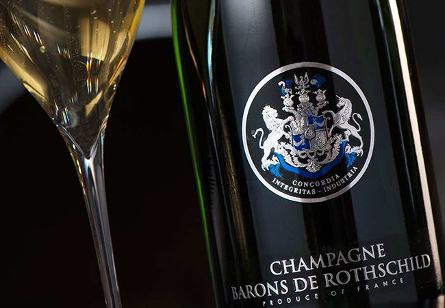Free Pre-Valentine Delivery
Barons de Rothschild Champagnes: Limited-Edition Wood Gift Box with 3 Rothschild Bottles: 


	Rare Vintage 2010
	Blanc de Blancs​
	​Brut 

 Photo