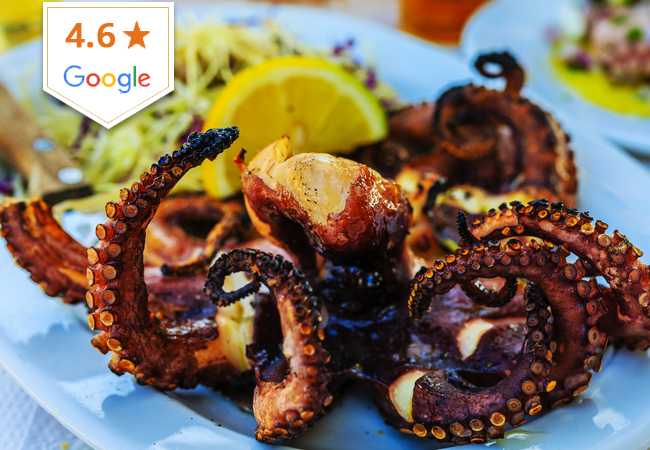 4.6 Stars on Google
​Seafood & Fish at OCTOPUS (Champel): CHF 120 Credit Valid 7/7 Dinner & Lunch

Recently-opened and highly-rated, Octopus serves all kind of fresh seafood & fish with a focus on signature octopus dishes
 Photo
