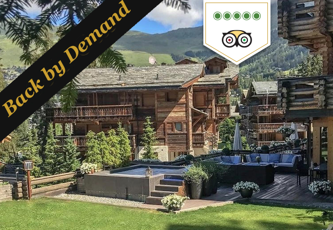 5 Stars on Tripadvisor
Back by Demand: Verbier All-Included Getaway at The Lodge by Sir Richard Branson​​​​​​​​Incl overnight stay for 2 people with 3 meals per day by private chef, unlimited open-bar, pool access & more
 Photo
