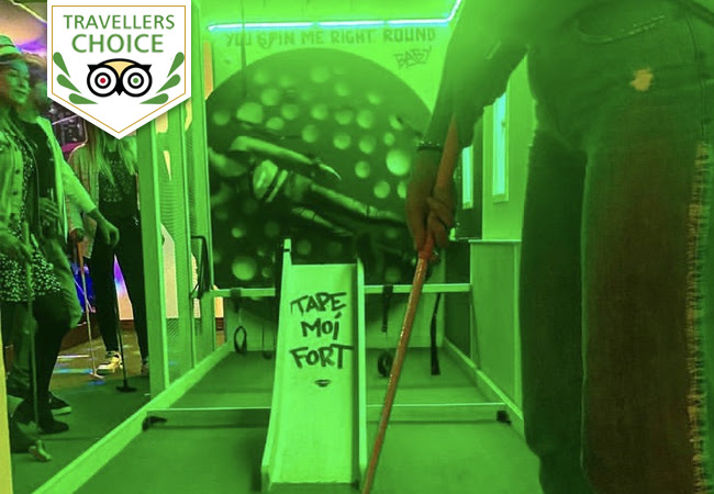 Tripadvisor Travellers Choice
Rollers Mini-Golf Cocktail Bar in Eaux Vives. 1 Voucher = Golf & Cocktails (or Soft Drinks for Kids) for 2 People

400m&sup2; of movie-themed indoor mini-golf, creative cocktails & great music
 Photo