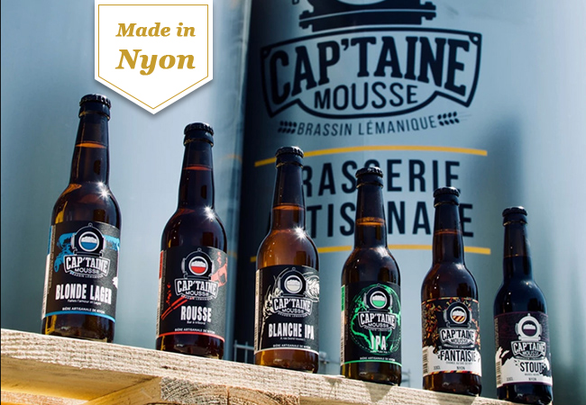 "Among Swiss Romande's top microbreweries" - 24heures
24 x Artisanal Mixed Beers from Cap'taine Mousse Microbrewery (Nyon). Includes Delivery

Mixed beers include Blonde Lager, IPA, Stout, Wheat beer & more
 Photo