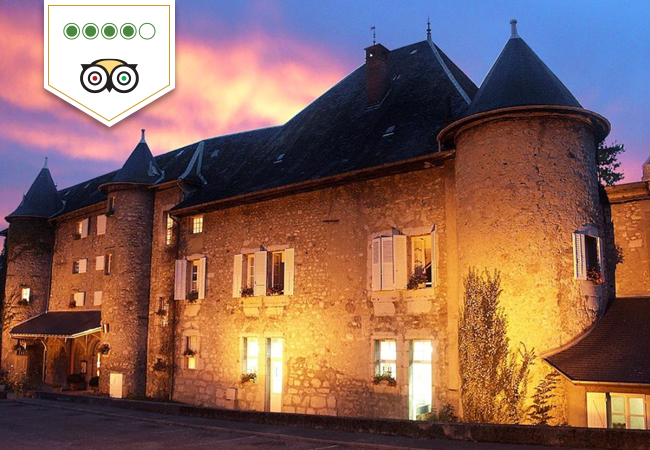 4 Stars on Tripadvisor
​Fairytale Castle Escape in French Savoie at Château des Comtes de Challes (1h10 from Geneva, 1h50 from Lausanne)

Charming 15th-century castle in a beautiful surroundings, pool & gourmet dining. Valid 7/7 til December 2021 (excluding Saturday nights from Jul til mid-Oct)
 Photo