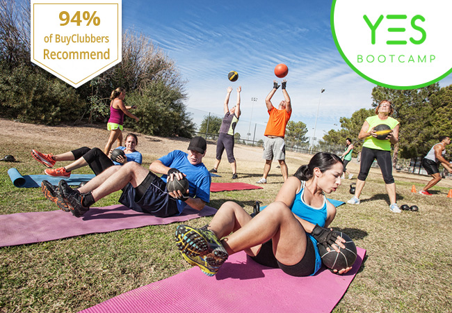 Recommended by 94% of BuyClubbers
​5 Outdoor Bootcamp Fitness Classes with YES Bootcamp


	​Geneva: Parc Bastions & Perle du Lac​
	​Vaud: Nyon La Jet&eacute;e & ​​Lausanne Parc Vidy

 Photo