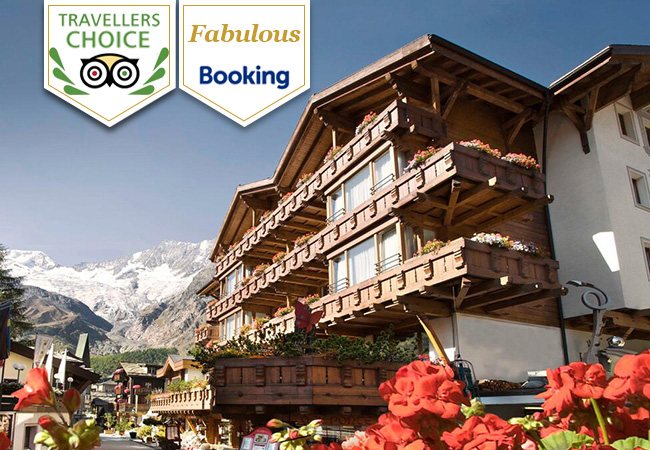 Tripadvisor Travellers' Choice

Luxury Summer Getaway in Saas-Fee (Valais):
2-Nights with Breakfast + Dinner at the 5* Walliserhof Grand-Hotel & Spa

This award-winning hotel is a chic getaway
in the beautiful Alps and has an amazing 2100m² Spa
 Photo