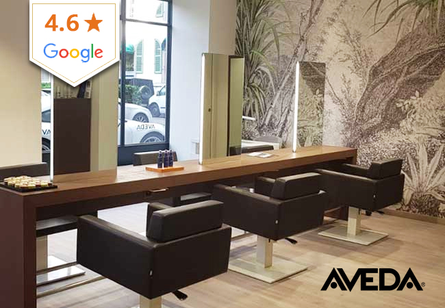 4.6 Stars on Google

AVEDA&reg; ​Hair Salon (Rue du Mont-Blanc)


	Cut: CHF 131 79​
	Cut & Mask/Scalp Treatment: CHF 202 99


Quality hair care at ​​Aveda's flagship salon in Geneva 
 Photo
