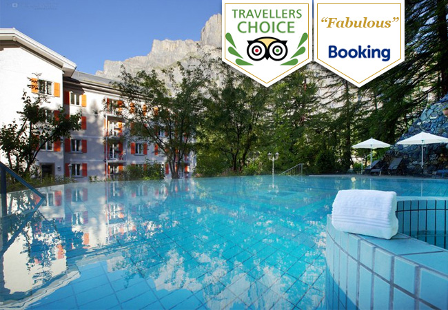 Tripadvisor Travellers’ Choice
Leukerbad (Valais):
Les Sources des Alpes 5* Boutique Hotel & Spa. Valid 7/7 Until Dec 2022Leukerbad is world-famous for its thermal springs. The boutique 5* Sources des Alpes has a 900m² Spa & its own thermal pools. 1 voucher = 1 or 2 nights for 2 people with breakfast & unlimited thermal pools access

 
 Photo