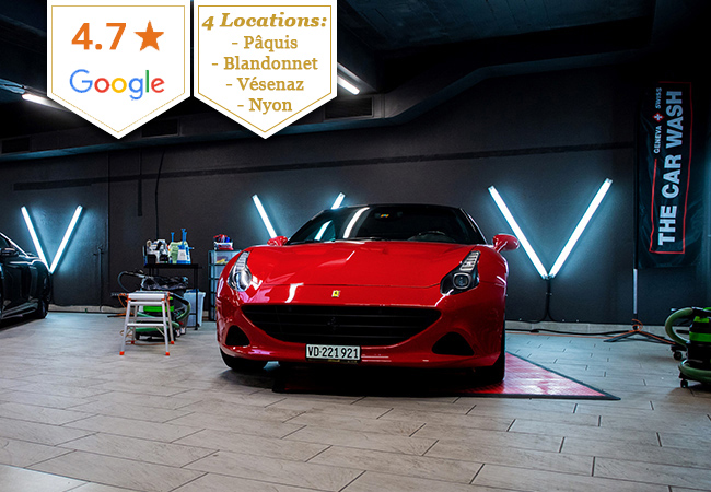 4.7 Stars on Google
Car Wash by Hand - Interior & Exterior - at The Car Wash:


	Pâquis 7/7
	Blandonnet
	​Vésenaz
	​Nyon


For any car size up to & incl SUV
 Photo
