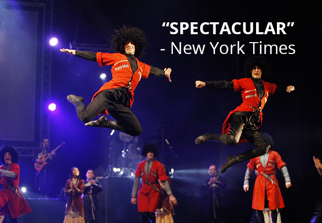 “Spectacular!" - NY TimesGeorgia Dance Ensemble 'Erisioni': March 4 @ Théâtre Beaulieu, 20:0075 artists singing, dancing & flying through the air in this high energy show celebrating Georgia's traditional folk music & dances
 Photo