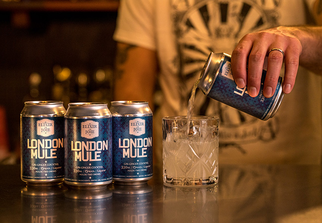 "Just pour & enjoy!" - Gault & Millau

Ready-To-Pour Cocktail Cans (18 Servings in 9 Cans) from Elixir de Joie Switzerland with Free Delivery. Includes:


	Moscow Mule 6 servings
	Mojito 6 servings
	London Mule 6 servings

 Photo