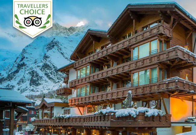 Tripadvisor Travellers' Choice
Walliserhof 5* Grand-Hotel & Spa (Saas-Fee, Valais): 2-Nights with Half-Board

This lux award-winning hotel is just 10 minutes walk from the ski slopes and has an amazing 2100m&sup2; Spa
 Photo