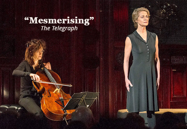“Transfixing” - New York Time
"Shakespeare / Bach" Poetry & Music Show with Oscar-Nominated Actress Charlotte Rampling & Acclaimed Cellist Sonia Wieder-Atherton. Feb 2 @ BFM

Shakespeare’s sonnets & Bach’s music performed by 2 award-winning stars
 Photo