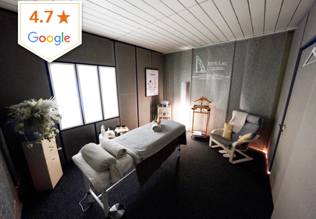 4.7 Stars on Google

Rive-Lac Beauty Clinic (Rive):​


	Guinot® Lifting Facial
	Warm Thai-Pouch Massage
	Relaxing Massage


Rive-Lac Clinic boasts 25 years of beauty experience in Geneva. All estheticians are highly qualified, with 10+ years experience
 Photo