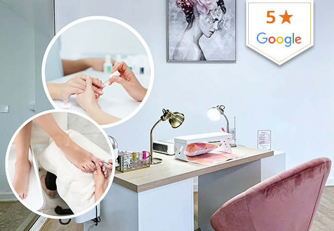 5 Stars on Google
OPI Semi-Permanent Mani+Pedi at SoBeauty's
Institute (near Bastions)
With your choice of OPI or vegan Green Flash varnish. By Soraya:  pro nail technician who worked at Beau-Rivage and more 5* star hotels
 Photo
