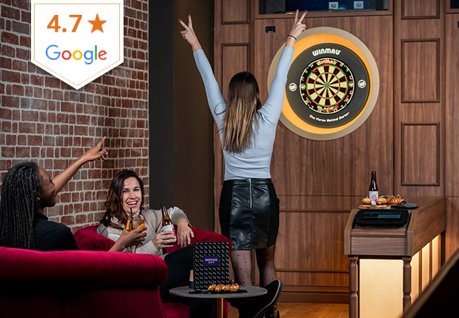4.7 Stars on Google[Age 18+] Games & Tapas & Cocktails at Sketchiz (P&acirc;quis)

Experience a different kind of night out at this game complex for adults. 1 voucher = 1h darts or shuffleboard play for up to 8 people + tapas platter + 2 cocktails. Open Tue-Sat nights
 Photo